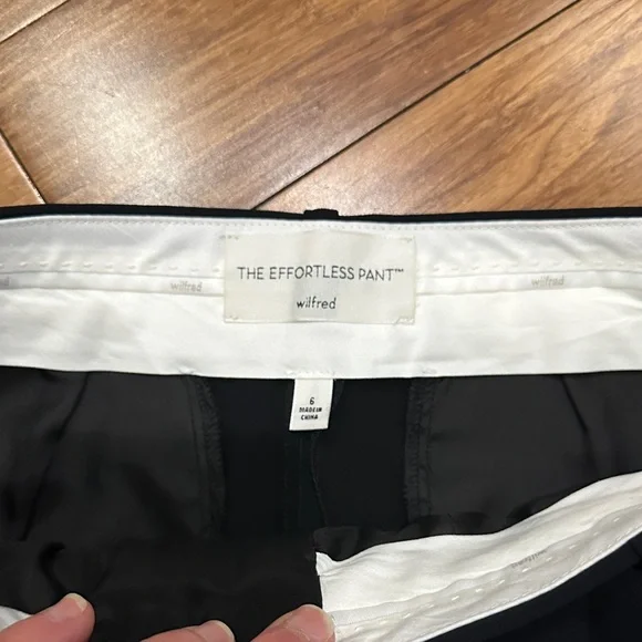 Aritzia Wilfred Cropped Black Effortless Wide Leg Pants - Picture 2 of 7